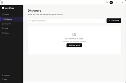 Previous Dictionary screen