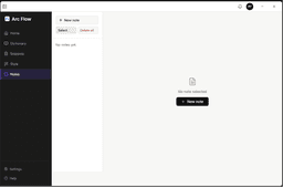 Previous Notes screen