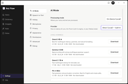 Previous Settings AI Mode