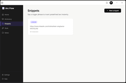 Previous Snippet screen