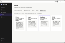 Previous Style screen