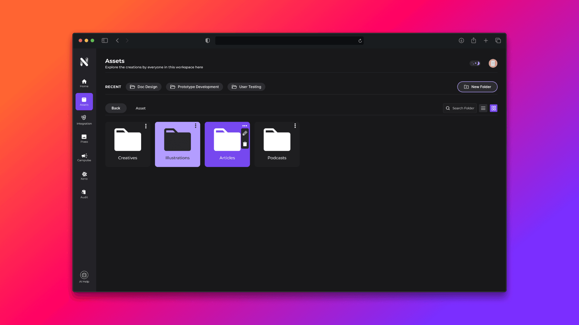 NYX.today assets workspace