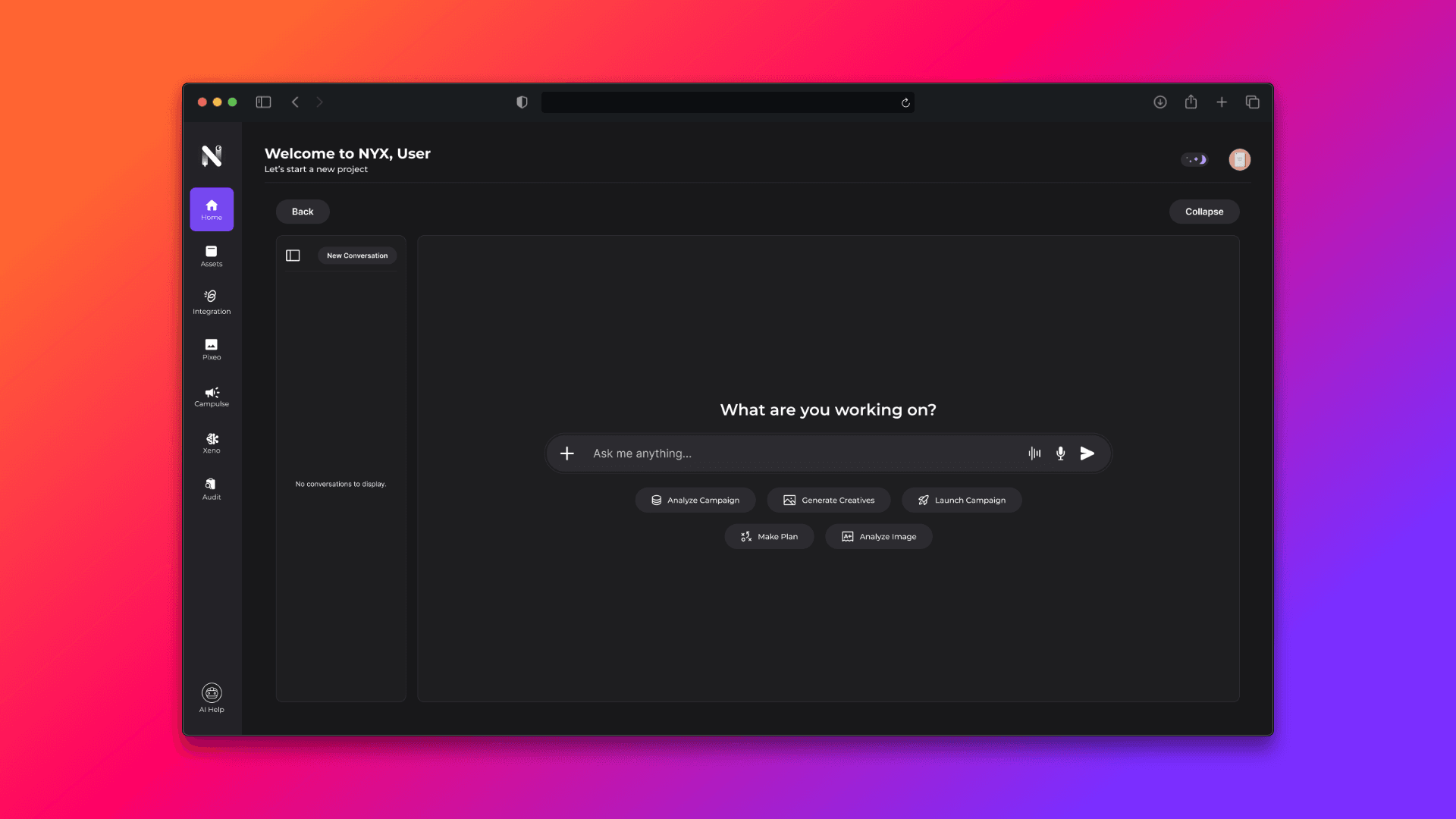 NYX.today Neo homepage, view 2