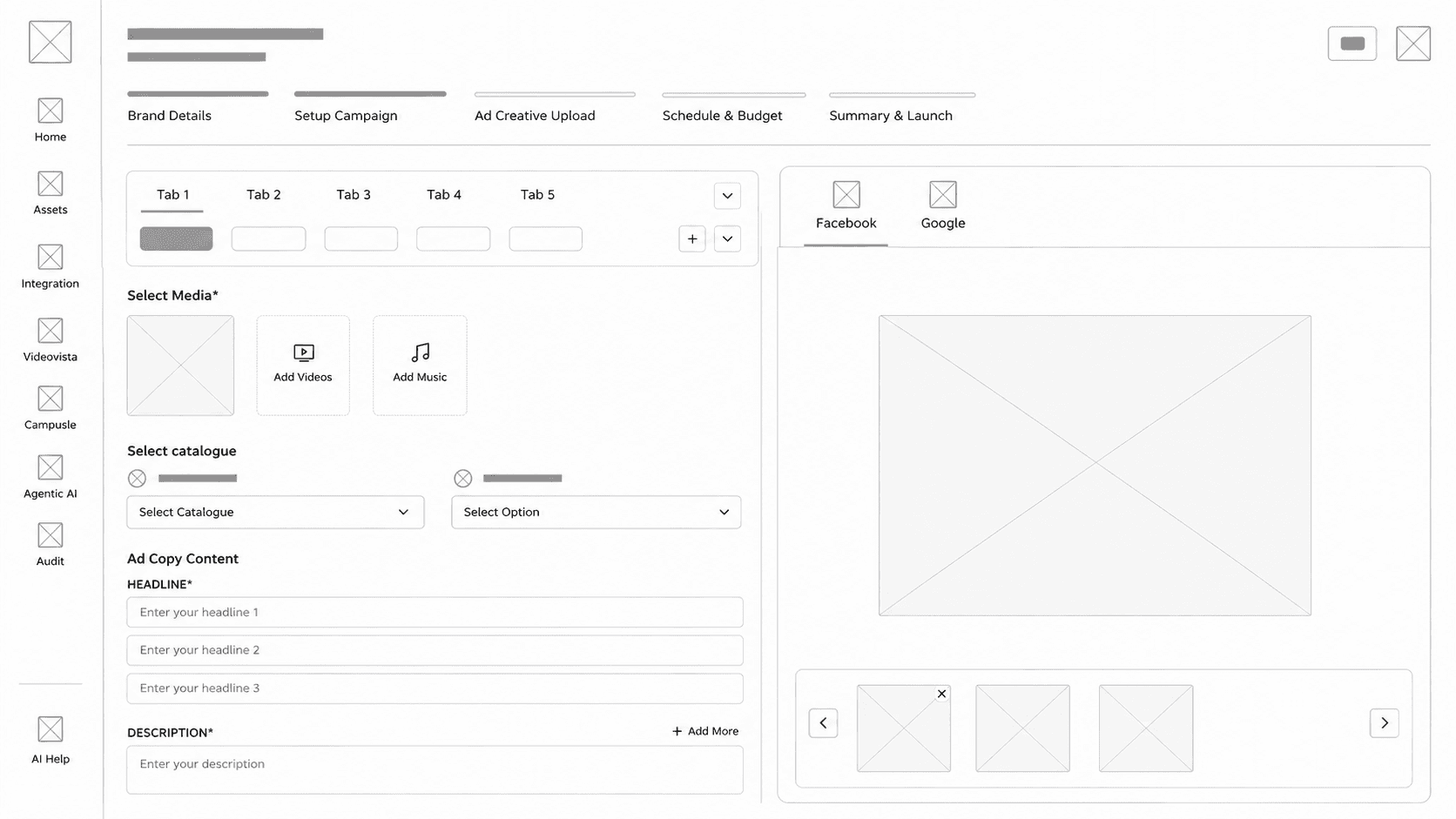 NYX.today CamPulse creative upload wireframe